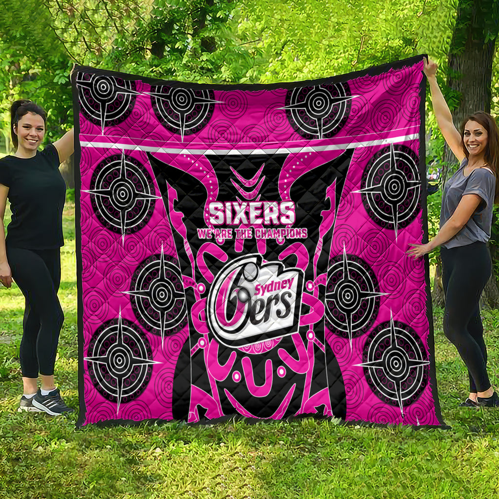 Custom Sydney Sixers Quilt We Are The Champions Aboriginal Art