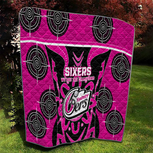 Custom Sydney Sixers Quilt We Are The Champions Aboriginal Art