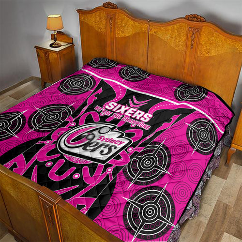 Custom Sydney Sixers Quilt We Are The Champions Aboriginal Art