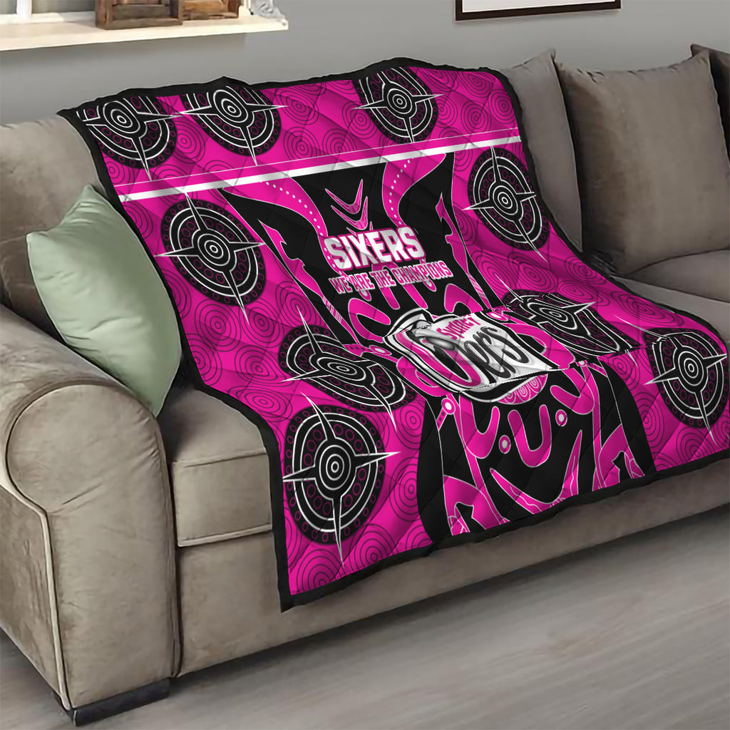 Custom Sydney Sixers Quilt We Are The Champions Aboriginal Art
