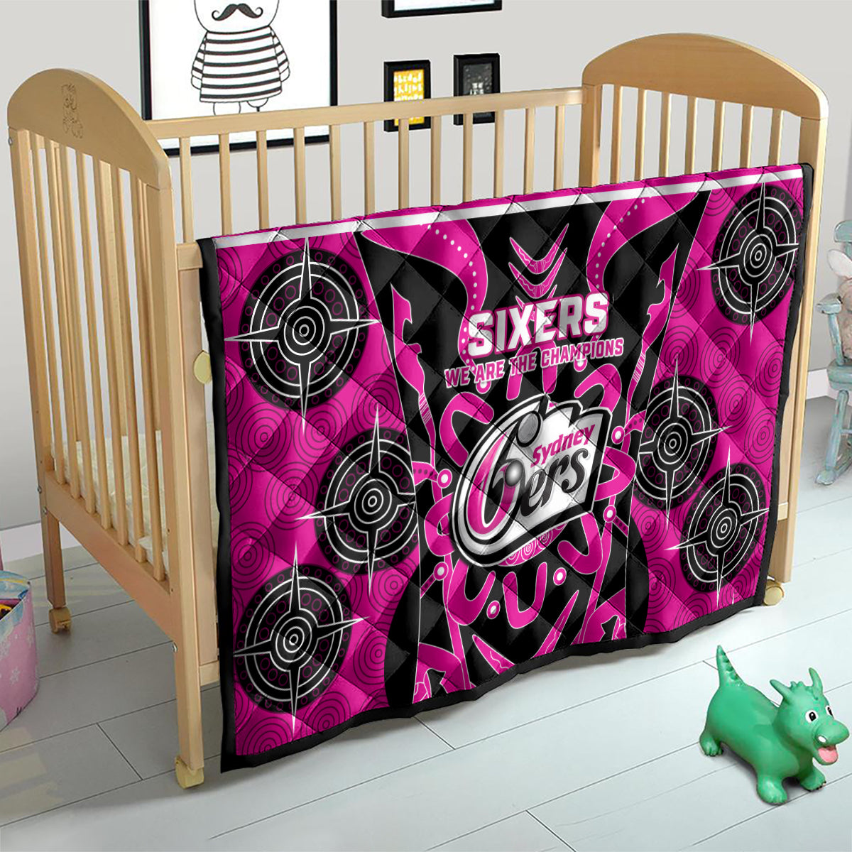 Custom Sydney Sixers Quilt We Are The Champions Aboriginal Art