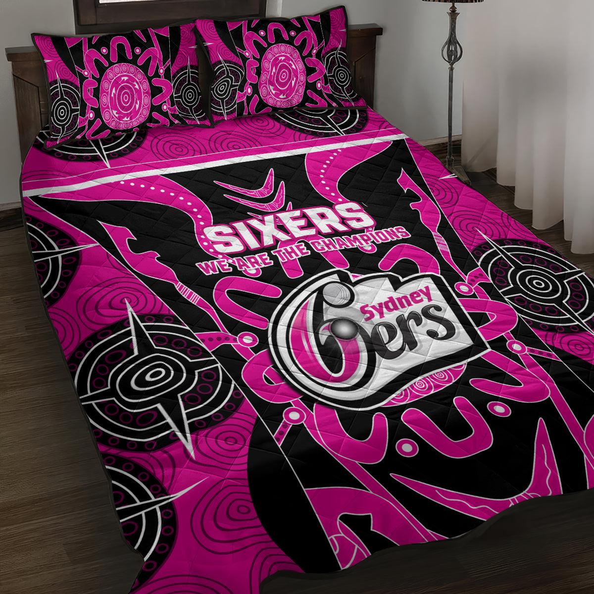 Custom Sydney Sixers Quilt Bed Set We Are The Champions Aboriginal Art