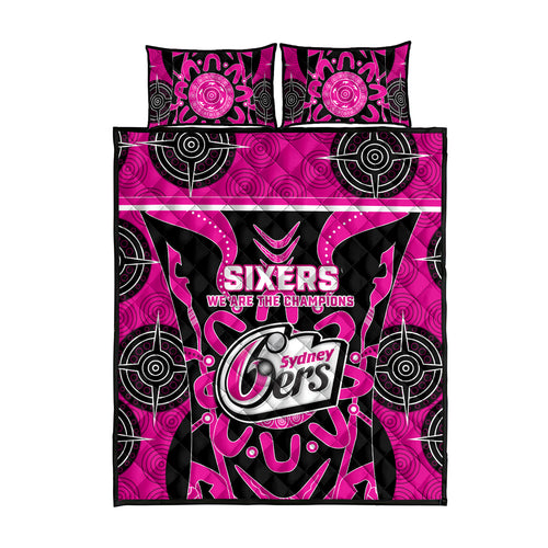 Custom Sydney Sixers Quilt Bed Set We Are The Champions Aboriginal Art
