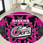 Custom Sydney Sixers Round Carpet We Are The Champions Aboriginal Art