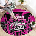 Custom Sydney Sixers Round Carpet We Are The Champions Aboriginal Art