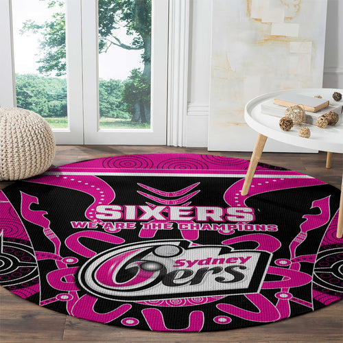 Custom Sydney Sixers Round Carpet We Are The Champions Aboriginal Art