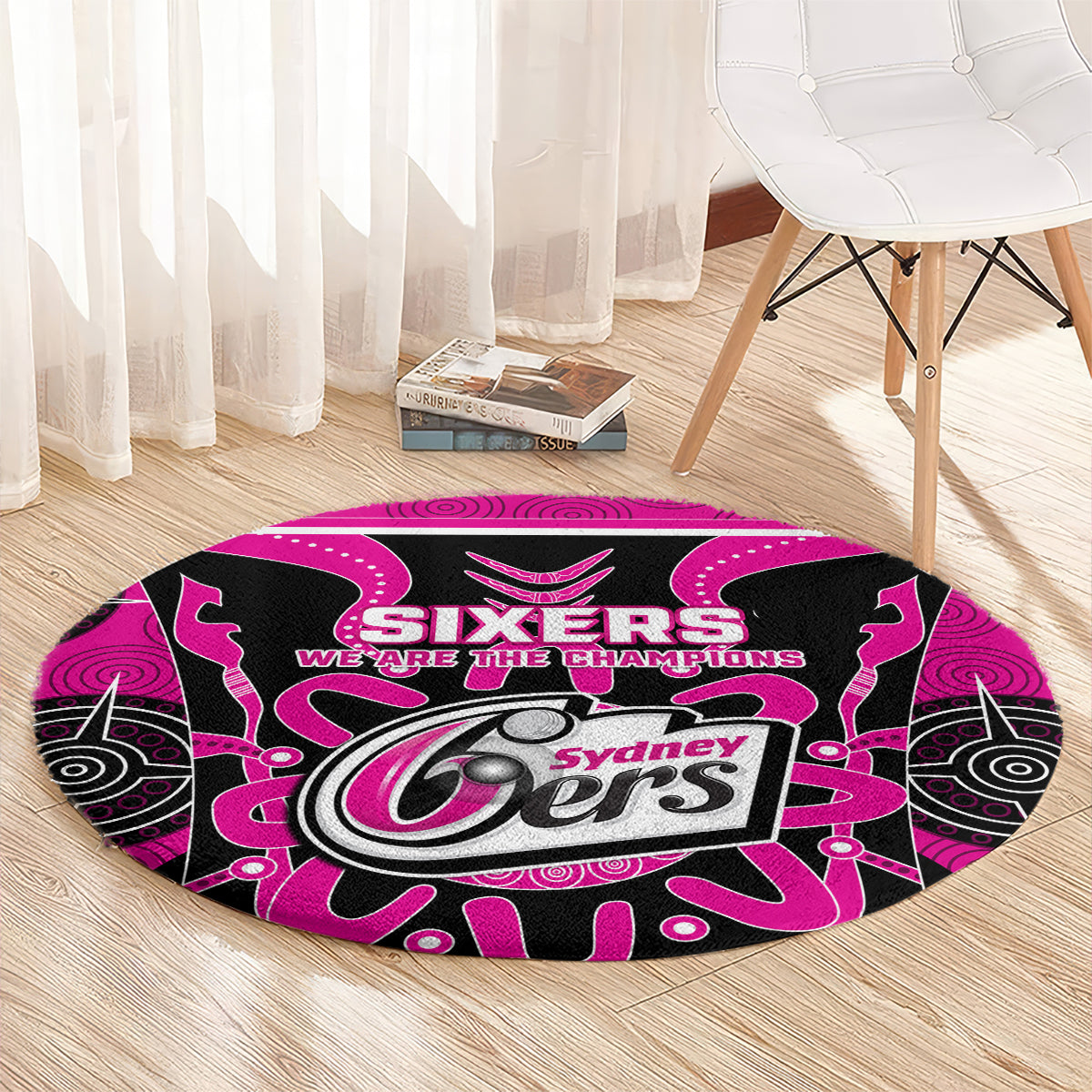 Custom Sydney Sixers Round Carpet We Are The Champions Aboriginal Art