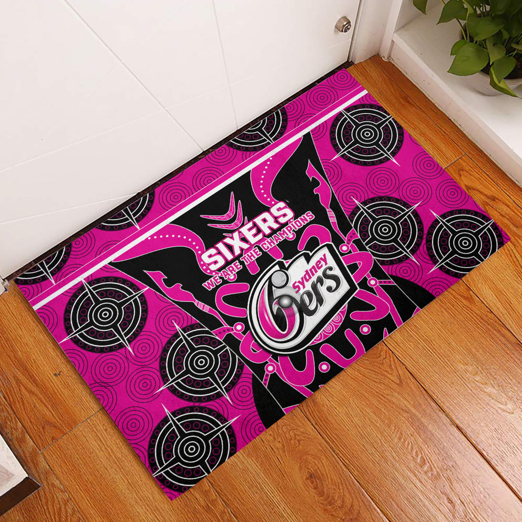 Custom Sydney Sixers Rubber Doormat We Are The Champions Aboriginal Art