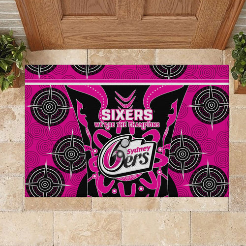 Custom Sydney Sixers Rubber Doormat We Are The Champions Aboriginal Art