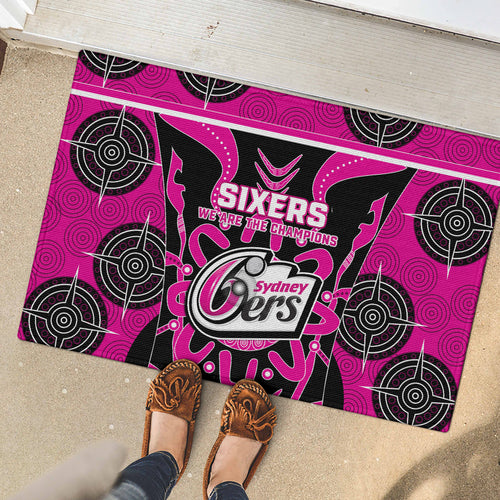 Custom Sydney Sixers Rubber Doormat We Are The Champions Aboriginal Art