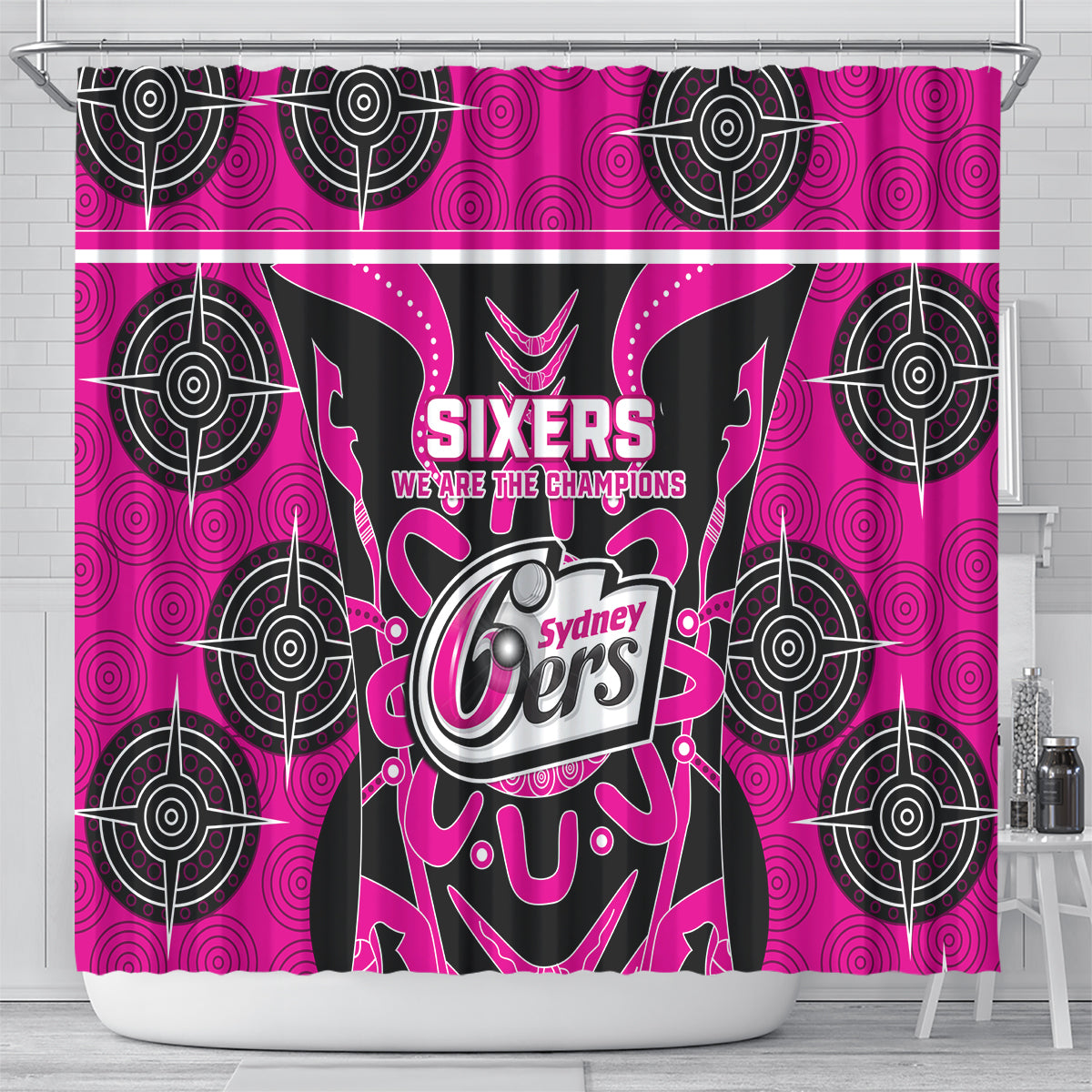 Custom Sydney Sixers Shower Curtain We Are The Champions Aboriginal Art