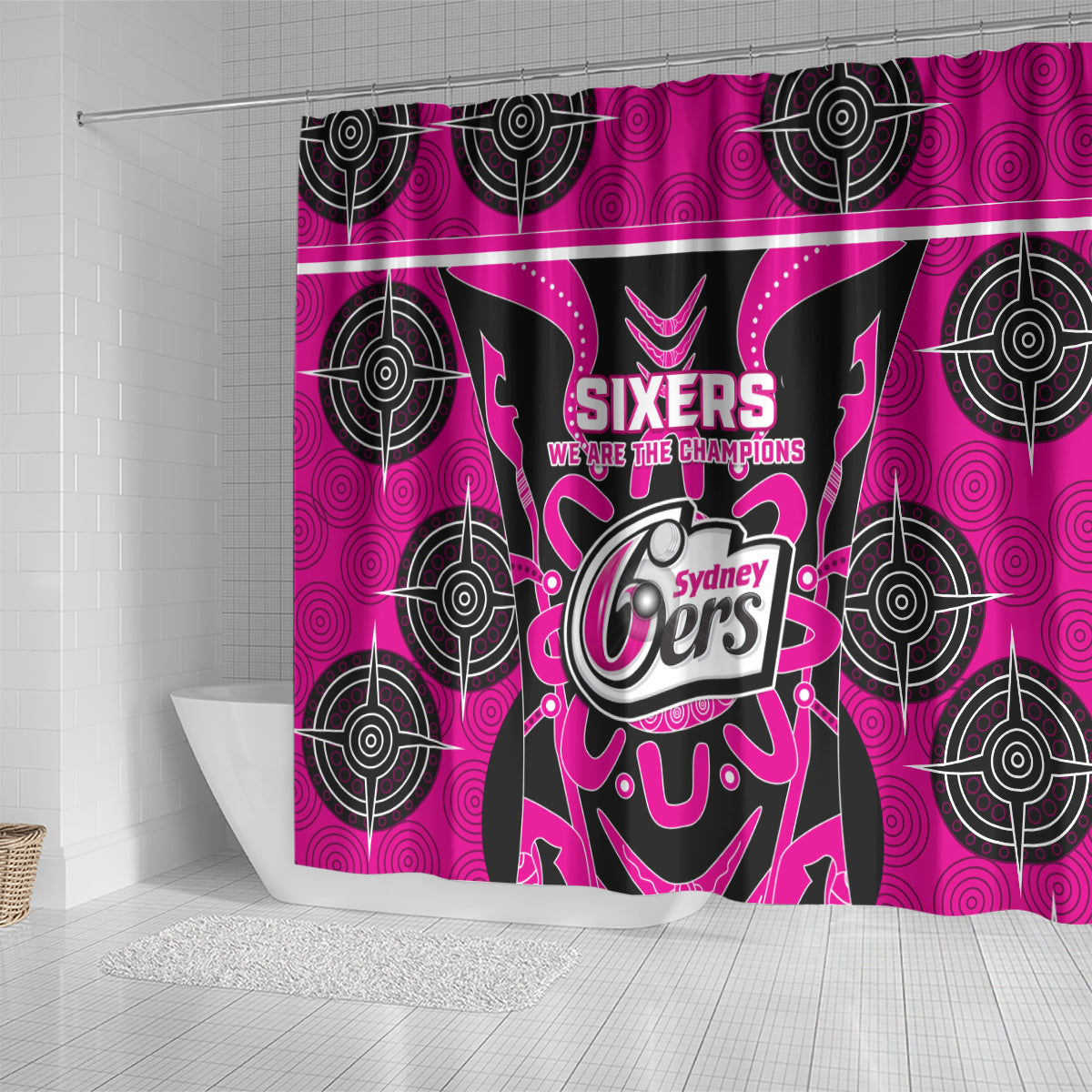 Custom Sydney Sixers Shower Curtain We Are The Champions Aboriginal Art
