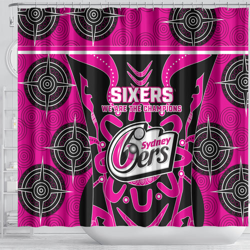 Custom Sydney Sixers Shower Curtain We Are The Champions Aboriginal Art