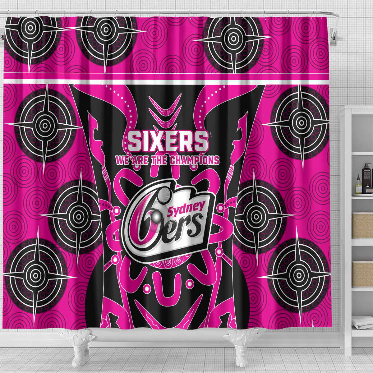 Custom Sydney Sixers Shower Curtain We Are The Champions Aboriginal Art