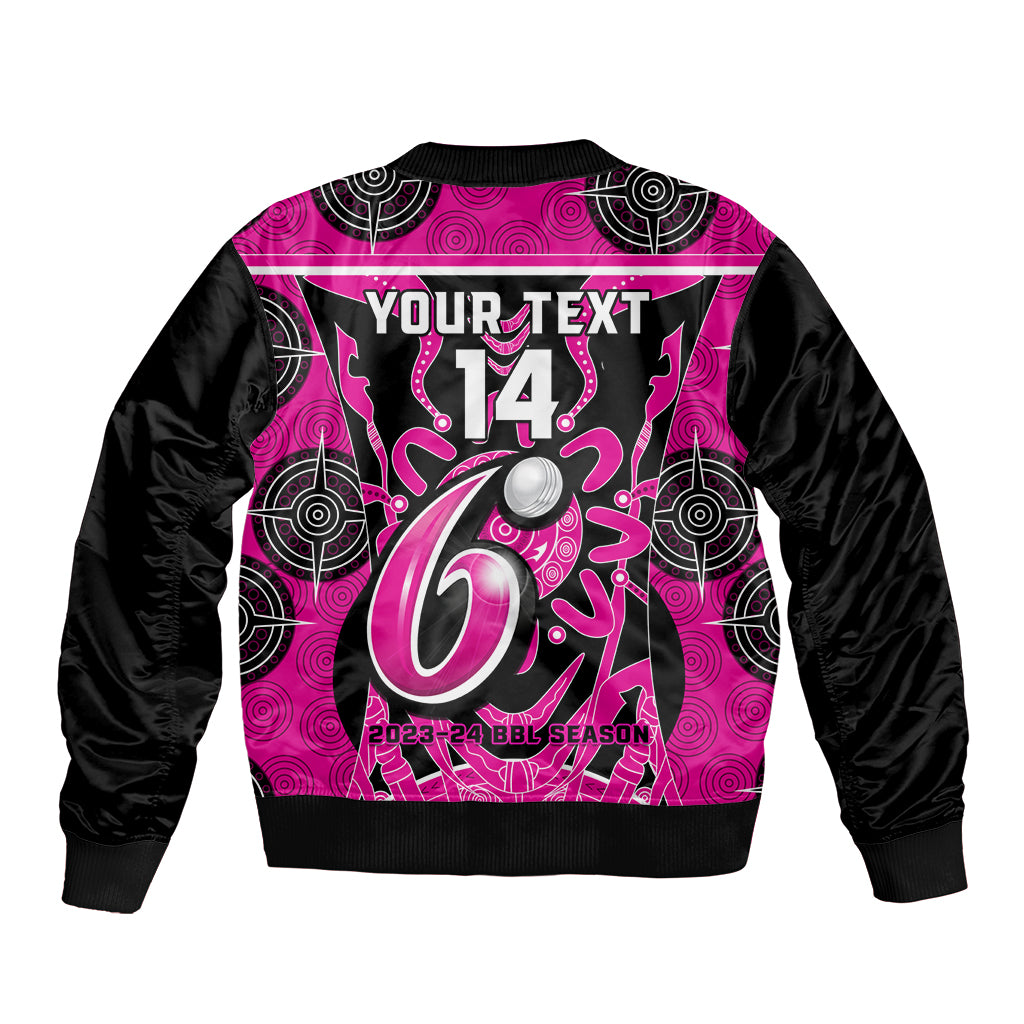 Custom Sydney Sixers Sleeve Zip Bomber Jacket We Are The Champions Aboriginal Art