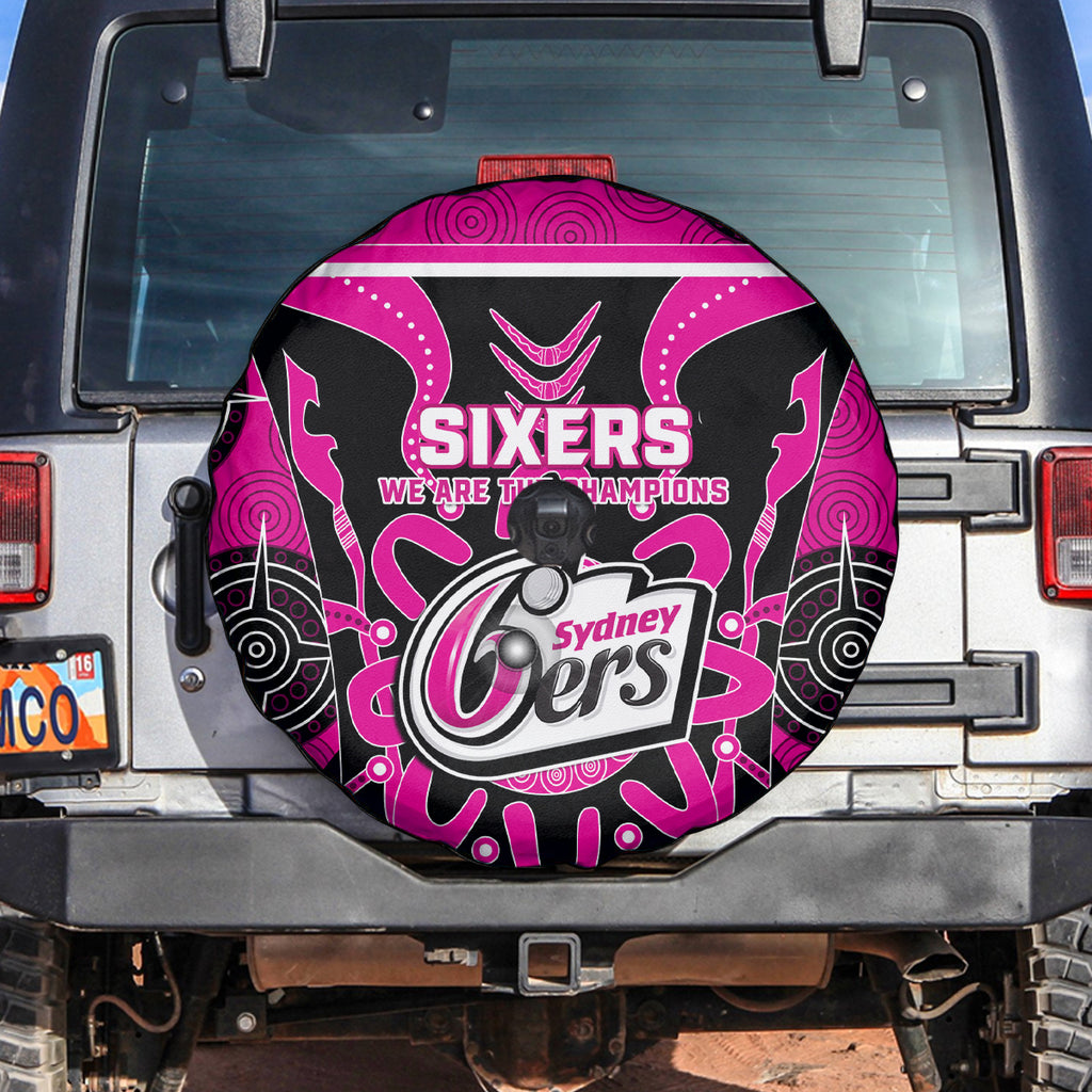 Custom Sydney Sixers Spare Tire Cover We Are The Champions Aboriginal Art