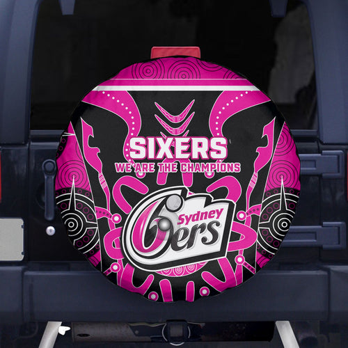 Custom Sydney Sixers Spare Tire Cover We Are The Champions Aboriginal Art