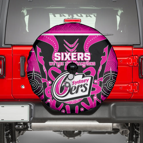 Custom Sydney Sixers Spare Tire Cover We Are The Champions Aboriginal Art