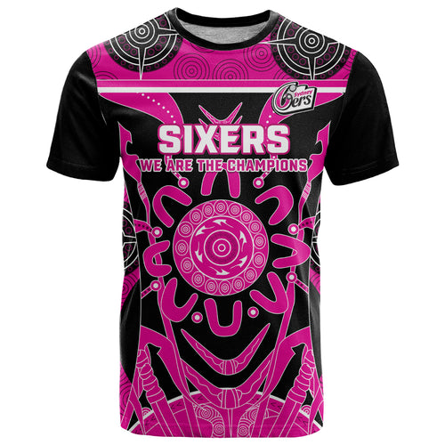 Custom Sydney Sixers T Shirt We Are The Champions Aboriginal Art
