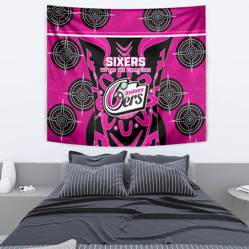 Custom Sydney Sixers Tapestry We Are The Champions Aboriginal Art