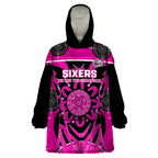 Custom Sydney Sixers Wearable Blanket Hoodie We Are The Champions Aboriginal Art