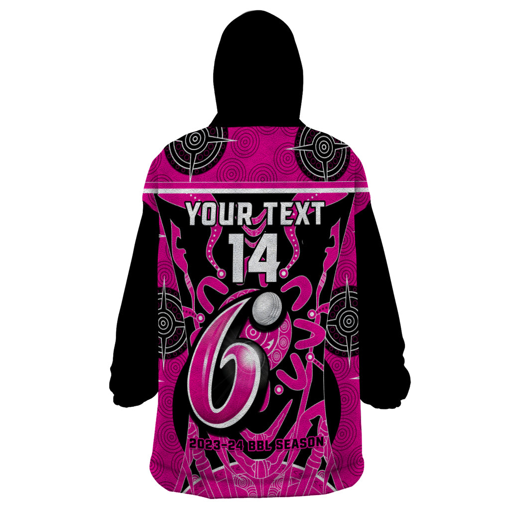 Custom Sydney Sixers Wearable Blanket Hoodie We Are The Champions Aboriginal Art