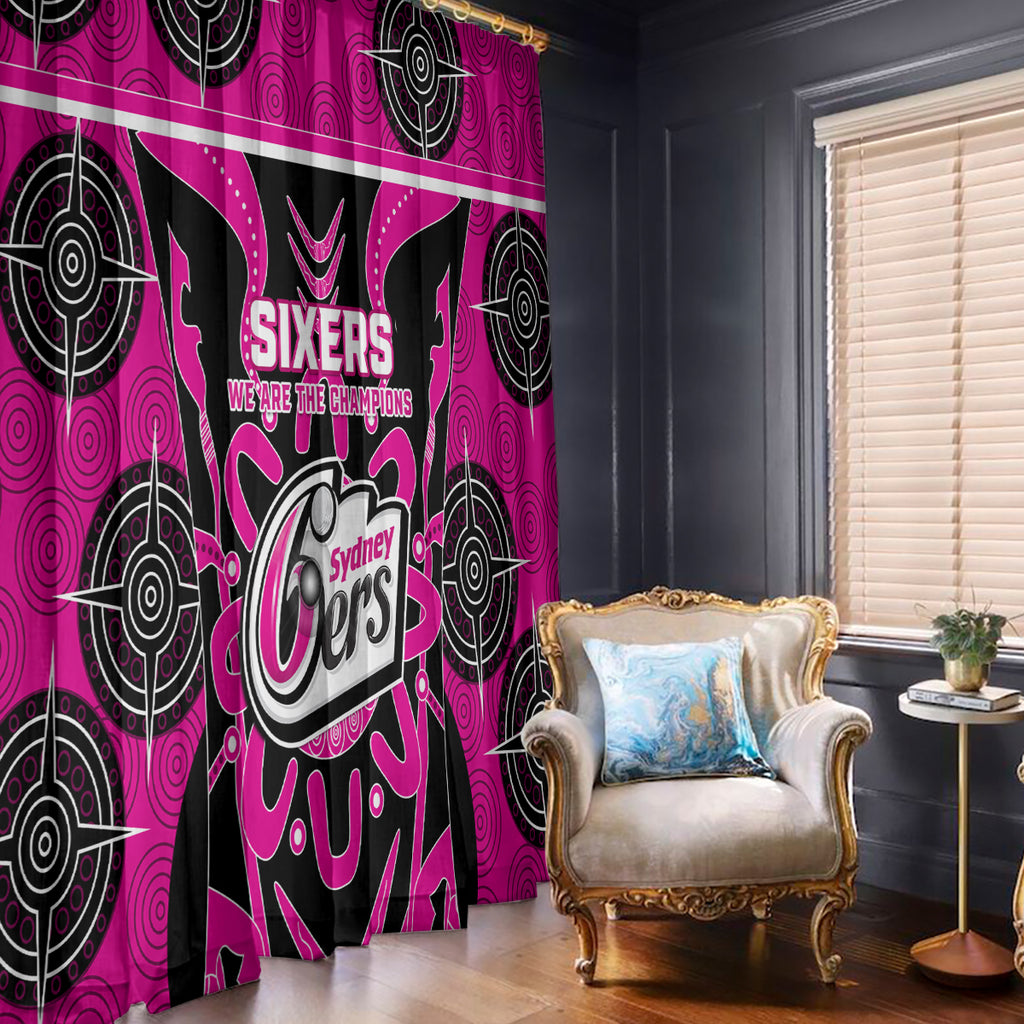 Custom Sydney Sixers Window Curtain We Are The Champions Aboriginal Art