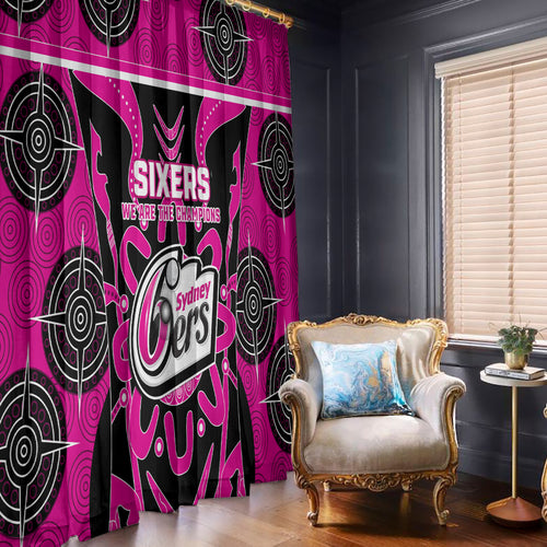 Custom Sydney Sixers Window Curtain We Are The Champions Aboriginal Art