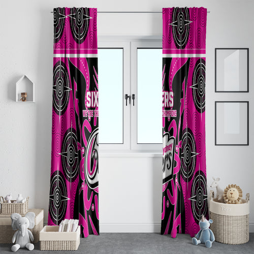 Custom Sydney Sixers Window Curtain We Are The Champions Aboriginal Art