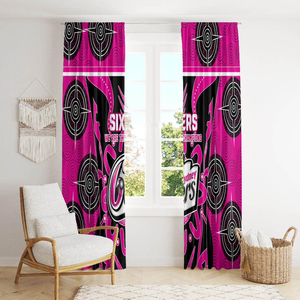 Custom Sydney Sixers Window Curtain We Are The Champions Aboriginal Art