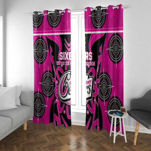 Custom Sydney Sixers Window Curtain We Are The Champions Aboriginal Art
