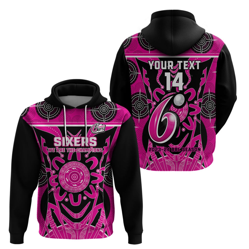 Custom Sydney Sixers Zip Hoodie We Are The Champions Aboriginal Art