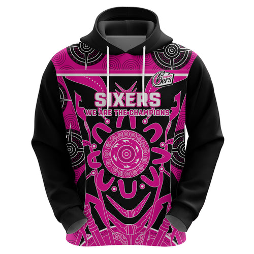 Custom Sydney Sixers Zip Hoodie We Are The Champions Aboriginal Art