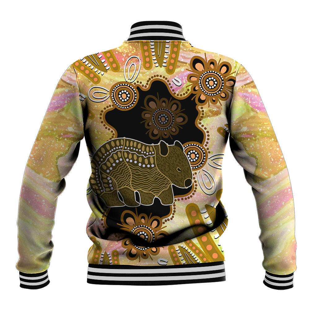 Australia Opal Wombat Baseball Jacket Aussie Aboriginal Art