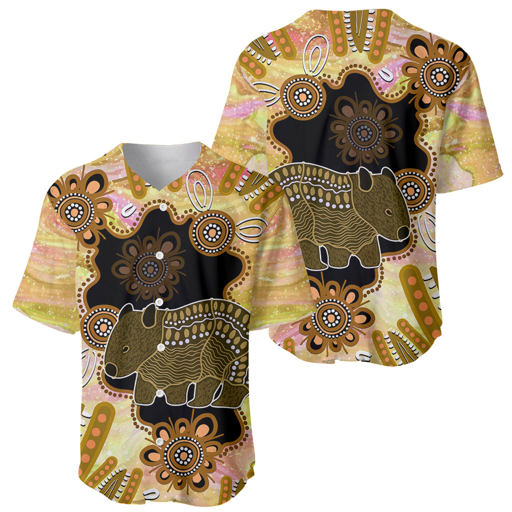 Australia Opal Wombat Baseball Jersey Aussie Aboriginal Art