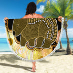 Australia Opal Wombat Beach Blanket Aussie Aboriginal Art