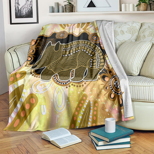 Australia Opal Wombat Blanket Aussie Aboriginal Art