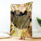 Australia Opal Wombat Blanket Aussie Aboriginal Art