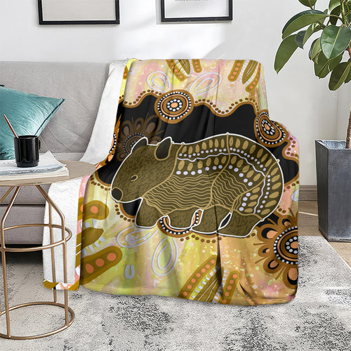 Australia Opal Wombat Blanket Aussie Aboriginal Art