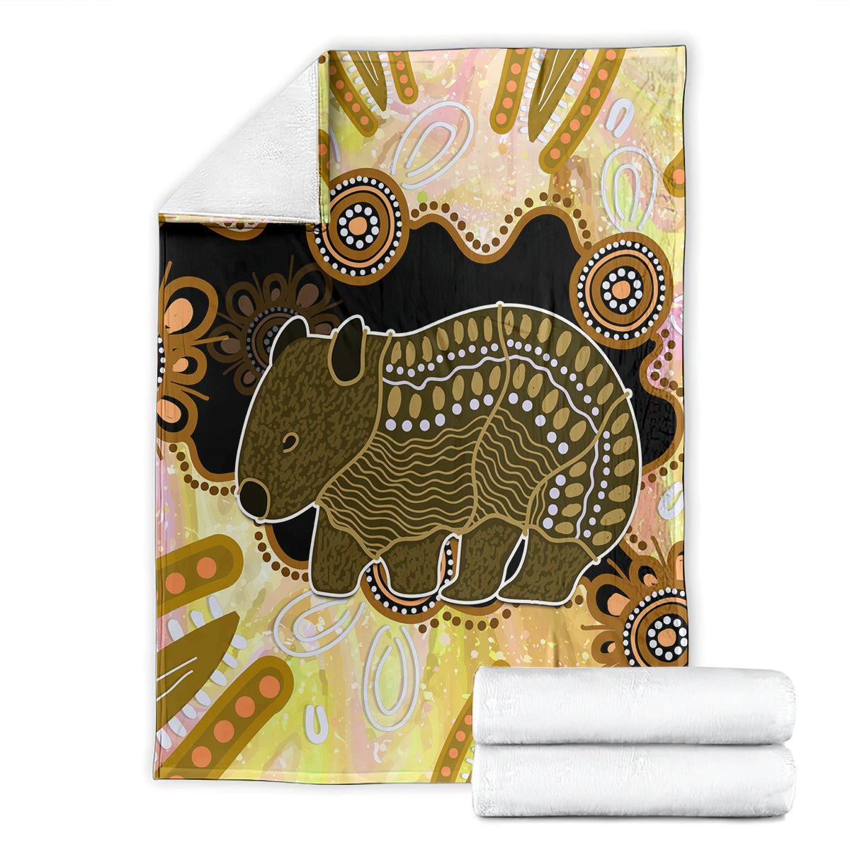 Australia Opal Wombat Blanket Aussie Aboriginal Art