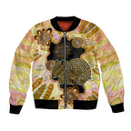 Australia Opal Wombat Bomber Jacket Aussie Aboriginal Art