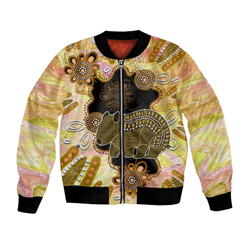 Australia Opal Wombat Bomber Jacket Aussie Aboriginal Art