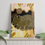 Australia Opal Wombat Canvas Wall Art Aussie Aboriginal Art