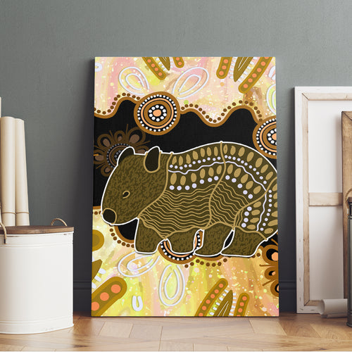 Australia Opal Wombat Canvas Wall Art Aussie Aboriginal Art