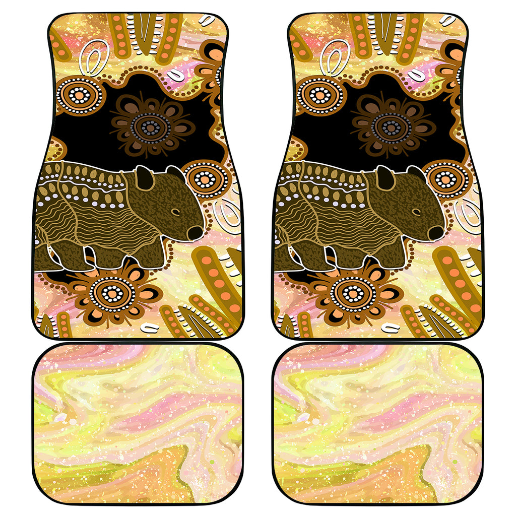 Australia Opal Wombat Car Mats Aussie Aboriginal Art