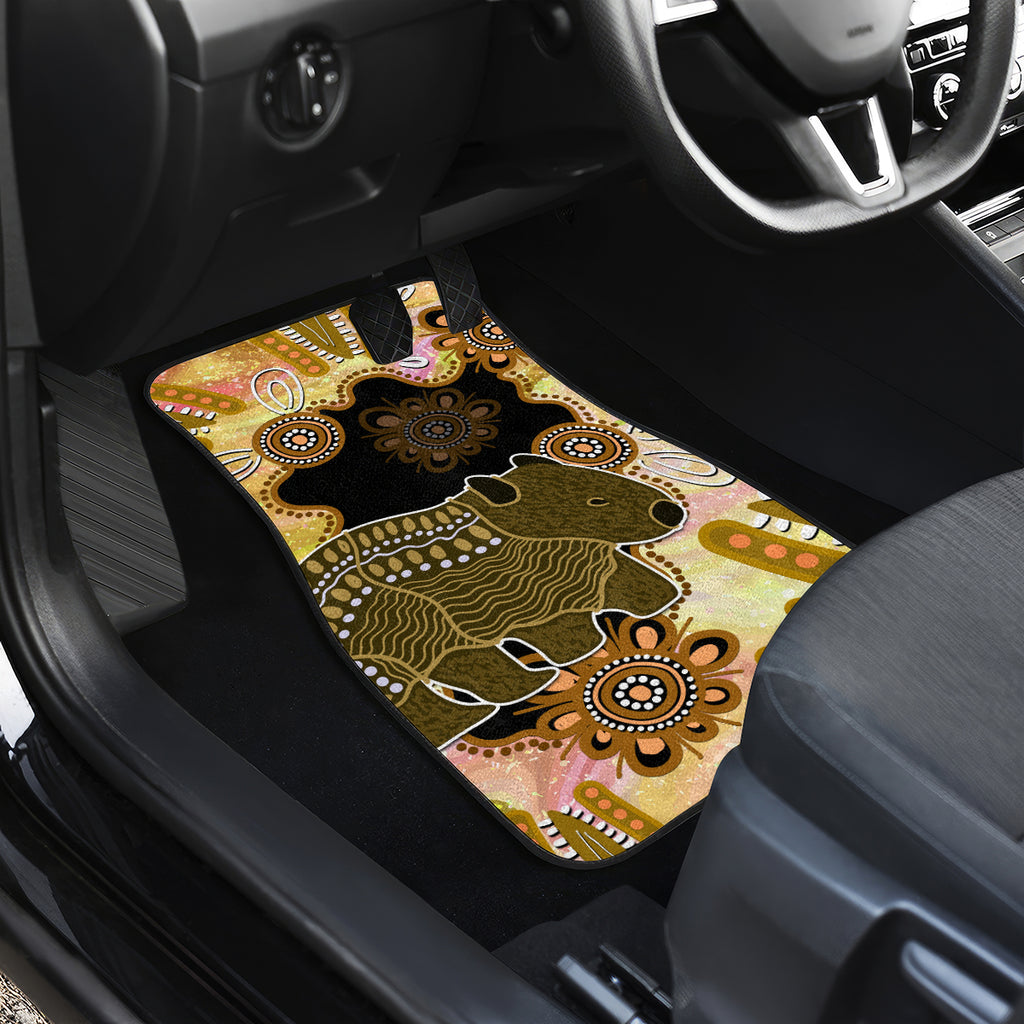 Australia Opal Wombat Car Mats Aussie Aboriginal Art