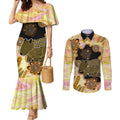 Australia Opal Wombat Couples Matching Mermaid Dress and Long Sleeve Button Shirt Aussie Aboriginal Art