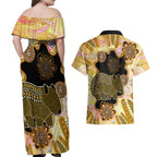Australia Opal Wombat Couples Matching Off Shoulder Maxi Dress and Hawaiian Shirt Aussie Aboriginal Art