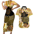 Australia Opal Wombat Couples Matching Short Sleeve Bodycon Dress and Hawaiian Shirt Aussie Aboriginal Art