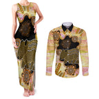 Australia Opal Wombat Couples Matching Tank Maxi Dress and Long Sleeve Button Shirt Aussie Aboriginal Art